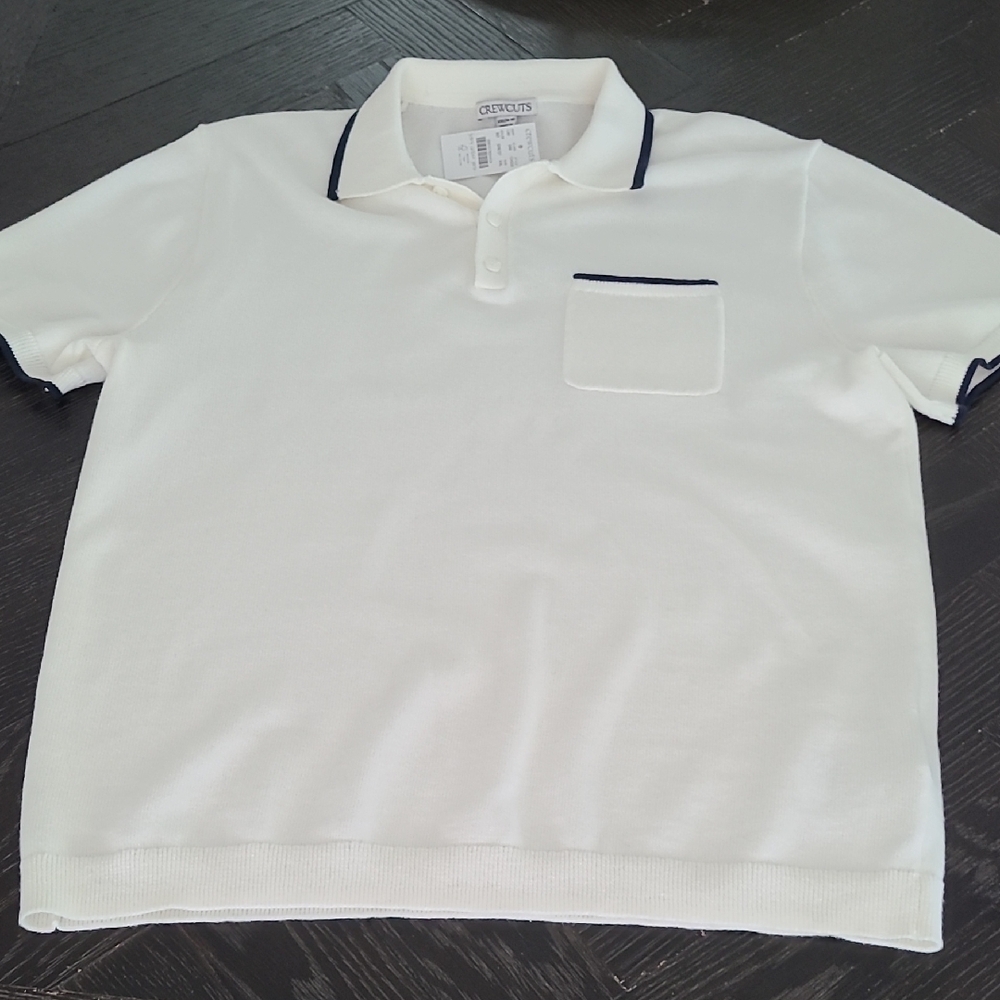 NWT J.Crew Crewcuts short-sleeve tipped sweater-polo in cotton